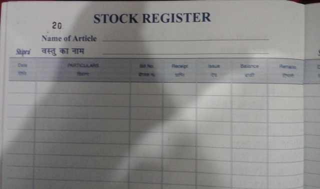 Stock register format in excel